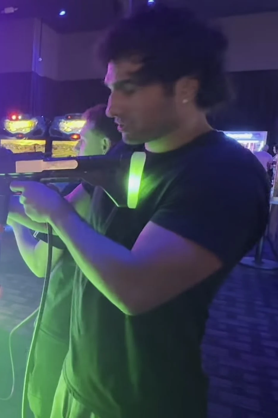 Zane Walker behind the scenes on a studio set